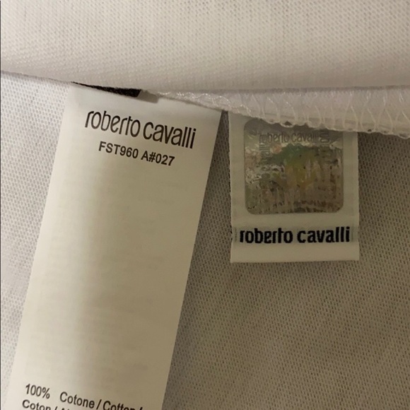 Roberto Cavalli white Tiger Flame graphic shirt XL - Picture 5 of 7